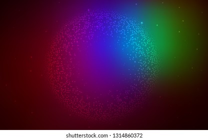 Dark Multicolor vector pattern with night sky stars. Shining illustration with sky stars on abstract template. Pattern for futuristic ad, booklets.