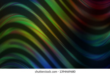 Dark Multicolor vector pattern with night sky stars. Space stars on blurred abstract background with gradient. Smart design for your business advert.