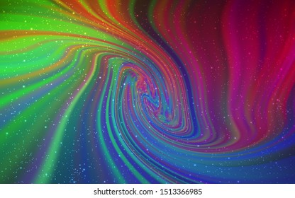 Dark Multicolor vector pattern with night sky stars. Space stars on blurred abstract background with gradient. Pattern for astrology websites.