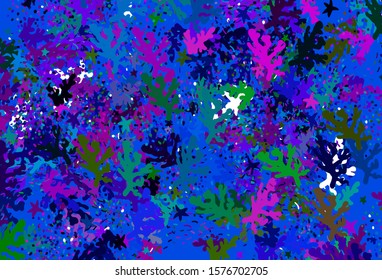 Dark Multicolor vector pattern with random forms. Colorful chaotic forms with gradient in modern style. Background for a cell phone.