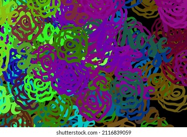 Dark Multicolor vector pattern with random forms. Colorful chaotic forms with gradient in modern style. Modern design for your business card.