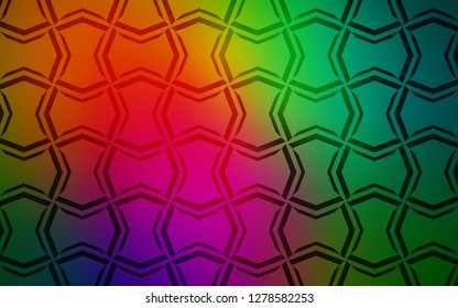 Dark Multicolor vector pattern with sharp lines. Decorative shining illustration with lines on abstract template. Best design for your ad, poster, banner.
