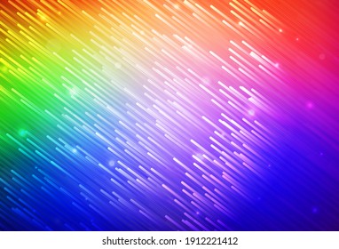Dark Multicolor vector pattern with sharp lines. Lines on blurred abstract background with gradient. Pattern for ad, booklets, leaflets.