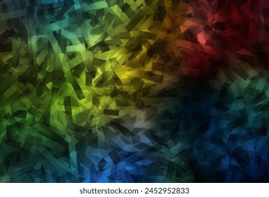 Dark Multicolor vector pattern with sharp lines. Colorful shining illustration with lines on abstract template. Pattern for ads, posters, banners.