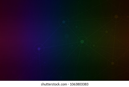 Dark Multicolor vector pattern with spheres, triangles. Modern abstract colorful illustration with spheres and lines. Pattern can be used for beautiful websites.