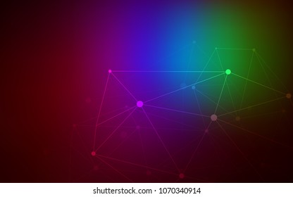 Dark Multicolor vector pattern with spheres, triangles. Modern abstract colorful illustration with spheres and lines. Pattern can be used for ads, leaflets.