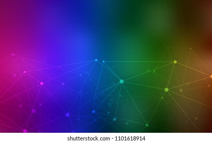 Dark Multicolor vector pattern with spheres, triangles. Abstract illustration with colorful discs and triangles. Pattern can be used for futuristic ad, booklets.