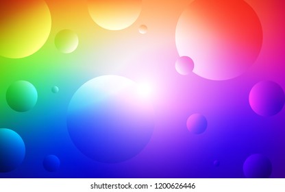 Dark Multicolor vector pattern with spheres. Modern abstract illustration with colorful water drops. Beautiful design for your business advert.