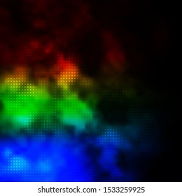 Dark Multicolor vector pattern with spheres. Abstract illustration with colorful spots in nature style. Design for your commercials.