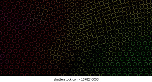 Dark Multicolor vector pattern with spheres. Abstract illustration with colorful spots in nature style. Design for posters, banners.