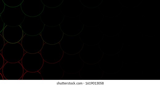 Dark Multicolor vector pattern with spheres. Abstract colorful disks on simple gradient background. Pattern for booklets, leaflets.