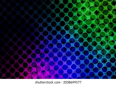 Dark Multicolor vector pattern with spheres. Blurred bubbles on abstract background with colorful gradient. Pattern for beautiful websites.