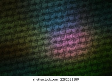 Dark Multicolor vector pattern with spheres. Illustration with set of shining colorful abstract circles. Pattern for futuristic ad, booklets.