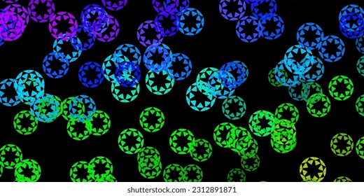 Dark multicolor vector pattern with spheres. Glitter abstract illustration with colorful drops. Design for posters, banners.