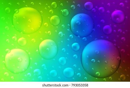 Dark Multicolor vector pattern with spheres. Glitter abstract illustration with blurred drops of rain. Pattern can be used as texture of water, rain drops.