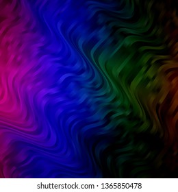 Dark Multicolor vector pattern with wry lines. Bright sample with colorful bent lines, shapes. Best design for your posters, banners.