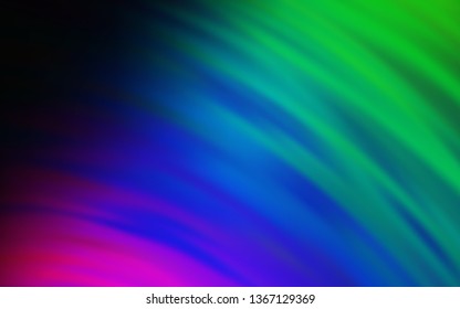 Dark Multicolor vector pattern with wry lines. Creative illustration in halftone style with gradient. A completely new template for your design.