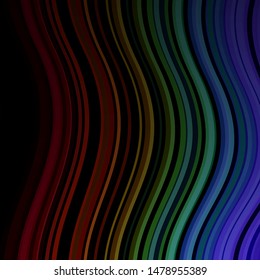 Dark Multicolor vector pattern with wry lines. Colorful geometric sample with gradient curves.  Pattern for ads, commercials.