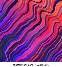 Dark Multicolor vector pattern with wry lines. Colorful illustration in circular style with lines. Pattern for ads, commercials.