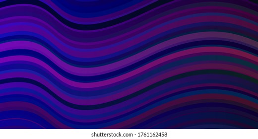 Dark Multicolor vector pattern with wry lines. Gradient illustration in simple style with bows. Best design for your ad, poster, banner.