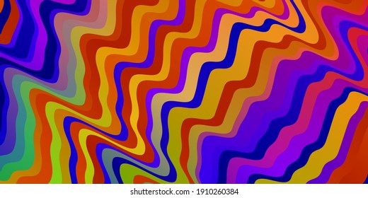 Dark Multicolor vector pattern with wry lines. Gradient illustration in simple style with bows. Smart design for your promotions.