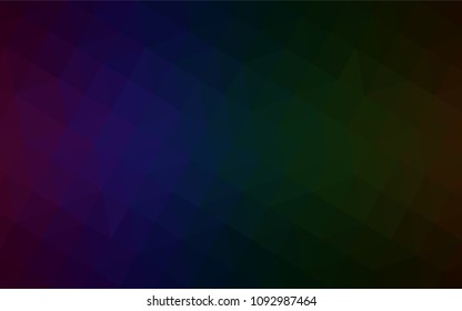 Dark Multicolor vector polygon abstract backdrop. Colorful illustration in polygonal style with gradient. Brand new style for your business design.