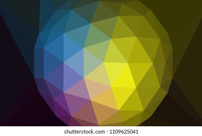 Dark Multicolor vector polygon abstract layout with a gem in a centre. Colorful abstract illustration with triangles. Textured pattern for your backgrounds.