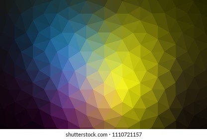 Dark Multicolor vector polygon abstract background. Geometric illustration in Origami style with gradient.  New template for your brand book.