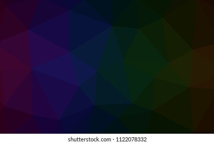 Dark Multicolor vector polygon abstract backdrop. Geometric illustration in Origami style with gradient.  Completely new template for your banner.
