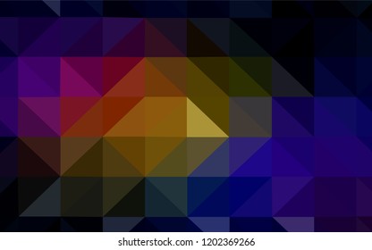 Dark Multicolor vector polygon abstract layout. Creative illustration in halftone style with triangles. Brand new design for your business.