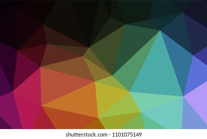 Dark Multicolor vector polygonal background. Triangular geometric sample with gradient.  Textured pattern can be used for background.