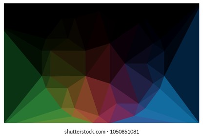 Dark Multicolor vector polygonal illustration, which consist of triangles with a gemstone in center. Triangular design of a huge diamond for your business. Creative geometric background of gems.