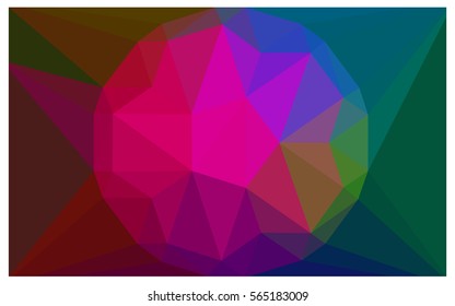 Dark Multicolor vector polygonal illustration, which consist of triangles with a gemstone in center. Triangular design of a huge diamond for your business. Creative geometric background of gems.