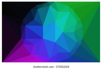 Dark Multicolor vector polygonal illustration, which consist of triangles with a gemstone in center. Triangular design of a huge diamond for your business. Creative geometric background of gems.
