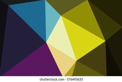 Dark Multicolor vector polygonal illustration, which consist of triangles. Triangular design for your business. Creative geometric background in Origami style with gradient