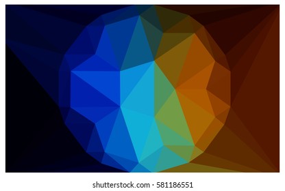Dark Multicolor vector polygonal illustration, which consist of triangles with a gemstone in center. Triangular design of a huge diamond for your business. Creative geometric background of gems.