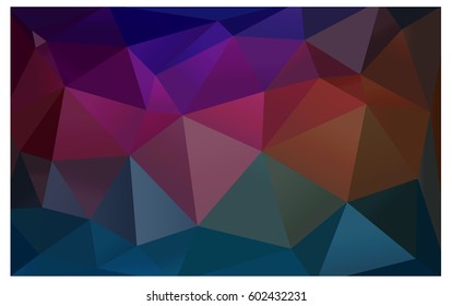 Dark Multicolor vector polygonal illustration, which consist of triangles. Triangular design for your business. Creative geometric background in Origami style with gradient