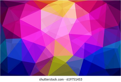 Dark Multicolor vector polygonal illustration, which consist of triangles. Triangular design for your business. Creative geometric background in Origami style with gradient