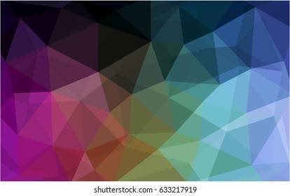 Dark Multicolor vector polygonal illustration, which consist of triangles. Triangular design for your business. Creative geometric background in Origami style with gradient