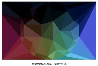 Dark Multicolor vector polygonal illustration, which consist of triangles with a gemstone in center. Triangular design of a huge diamond for your business. Creative geometric background of gems.
