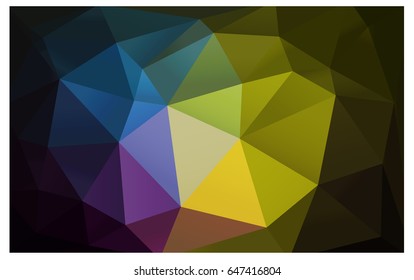 Dark Multicolor vector polygonal illustration, which consist of triangles. Triangular design for your business. Creative geometric background in Origami style with gradient