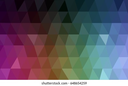 Dark Multicolor vector polygonal illustration, which consist of triangles. Triangular design for your business. Creative geometric background in Origami style with gradient