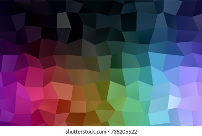Dark Multicolor vector polygonal illustration, which consist of rectangles. Rectangular pattern for your business design. Geometric background in Origami style with gradient. 