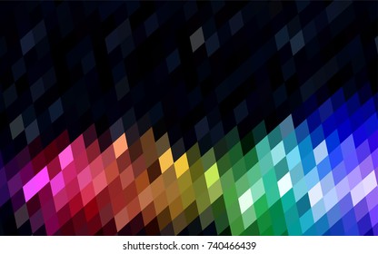 Dark Multicolor vector polygonal illustration consisting of rectangles. Rectangular design for your business. Creative geometric background in origami style with gradient.