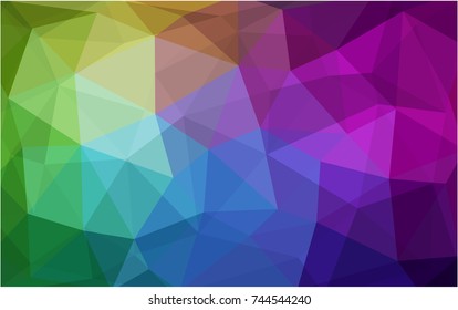 Dark Multicolor vector polygonal illustration, which consist of triangles. Triangular design for your business. Creative geometric background in Origami style with gradient