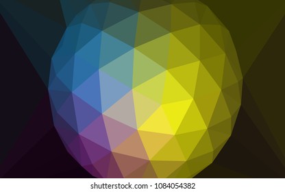 Dark Multicolor vector polygonal pattern with a diamond. Shining colorful illustration with triangles. New template for your brand book.