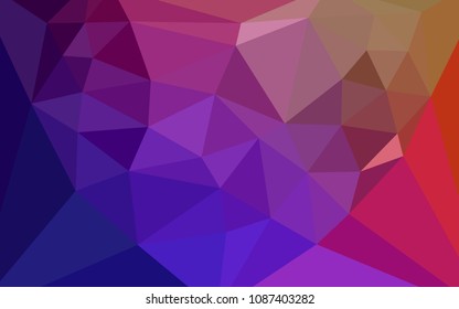 Dark Multicolor vector polygonal pattern with a heart in a centre. Illustration in halftone style with triangles. A new texture for your web site.