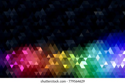 Dark Multicolor vector polygonal pattern. A vague abstract illustration with gradient. The template can be used as a background for cell phones.
