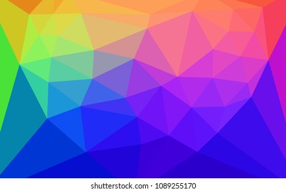 Dark Multicolor vector polygonal template with a heart in a centre. Abstract illustration with an elegant triangles. Brand new style for your business design.