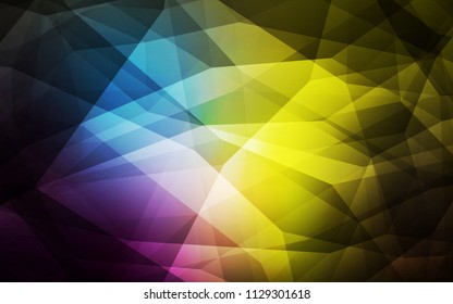 Dark Multicolor vector polygonal template. Creative illustration in halftone style with triangles. Brand new style for your business design.